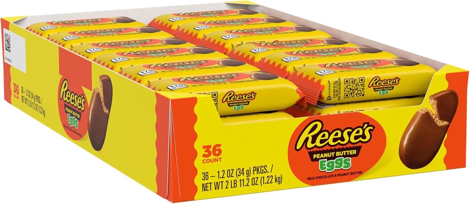 REESE'S Milk Chocolate Peanut Butter Eggs, Easter Basket Easter Candy Pas