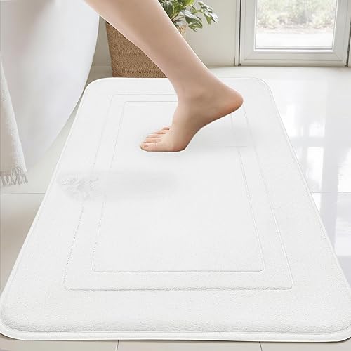 Miniatura 29 de Cupic Cupid Tapete de baño de espuma viscoelástica súper suave, tapete de baño negro antideslizante para suelo de baño, alfombras lavables a máquina