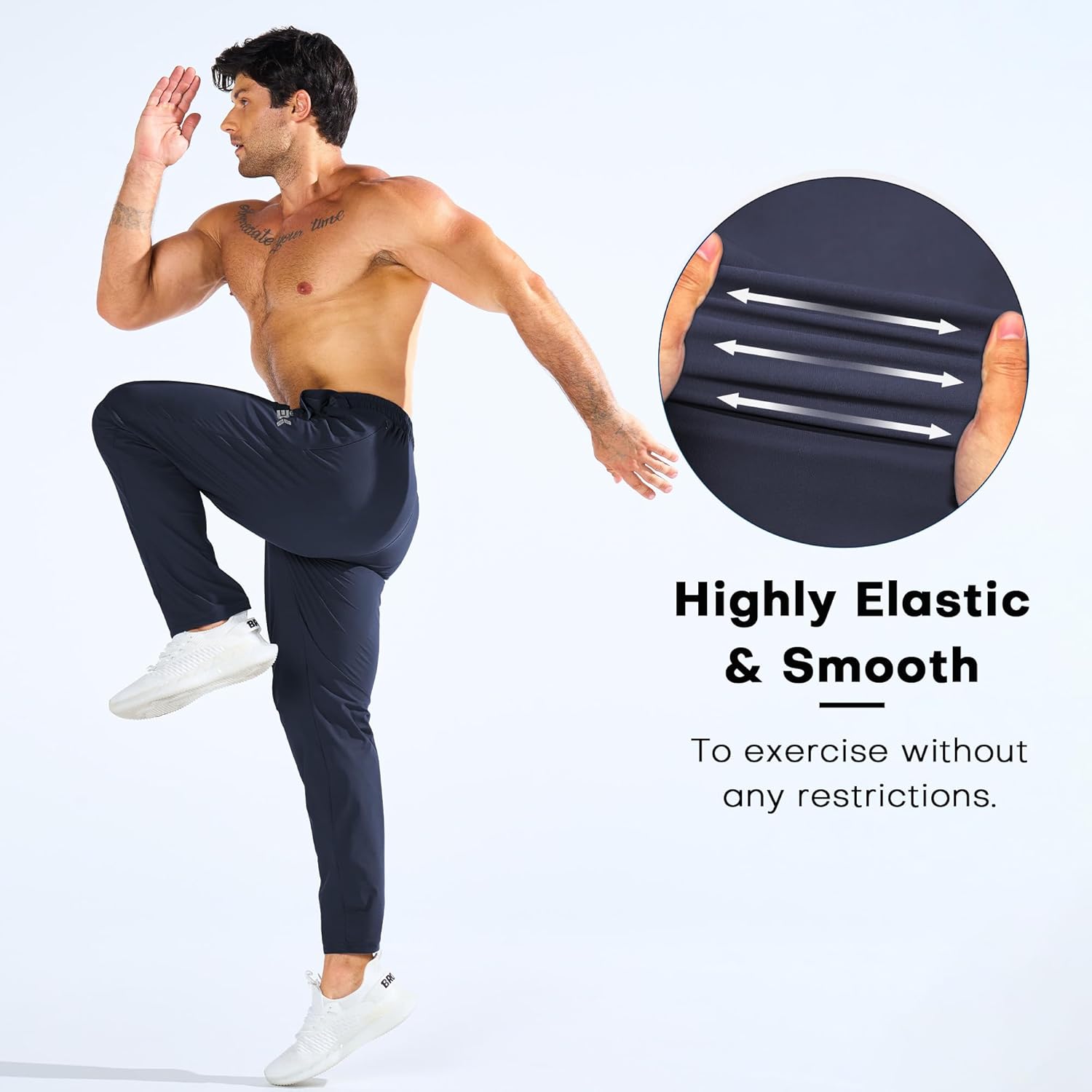 BROKIG Mens LightArmor Workout Sweatpants with Zip Pocket,Stretch Gym Joggers Running Sweat Pants Athletic Pants for Men - Image 5