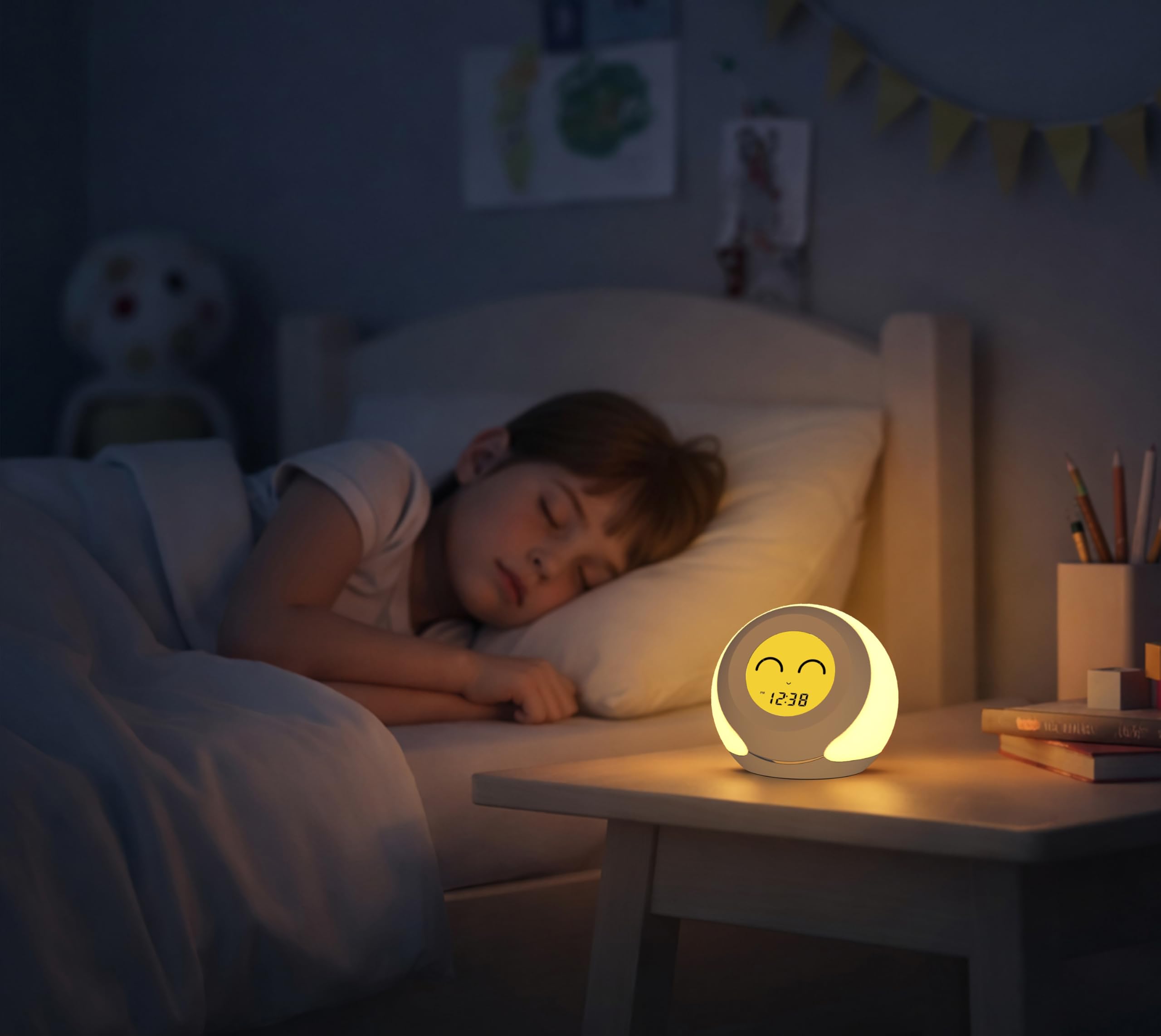 iTOMA Thermomètre pour Chambre d'enfant, Hygromètre et Expressions Faciales Mignonnes, Sélection de Lumières Colorées, Gradateur à 4 Niveaux, Moniteur de Température Intérieure, écran LCD 915