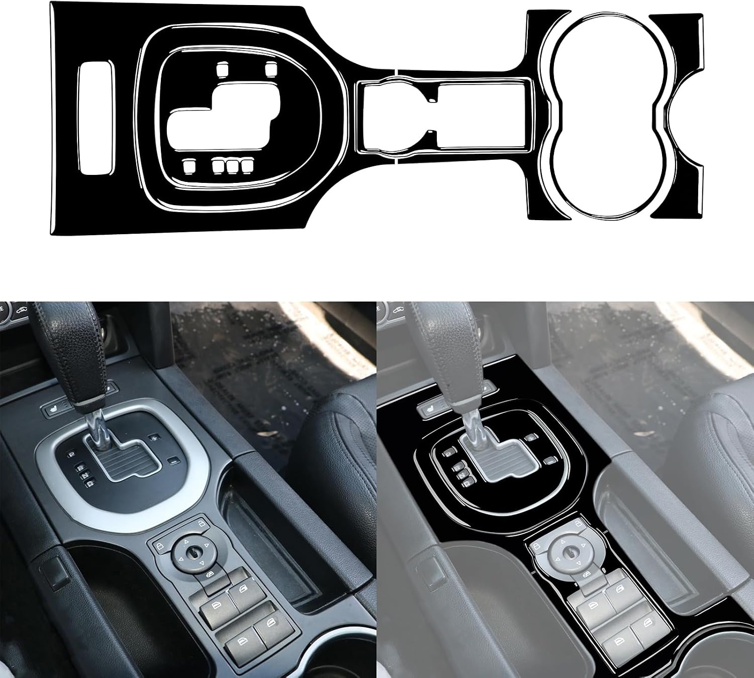Soft Glossy Piano Black Auto Garnish Automatic Gear Shift Button Frame Kit Cover Interior Self Adhesive Trim Sticker Compatible with Pontiac G8 2008 2009/Holden Commodore 2006-2012 7pcs