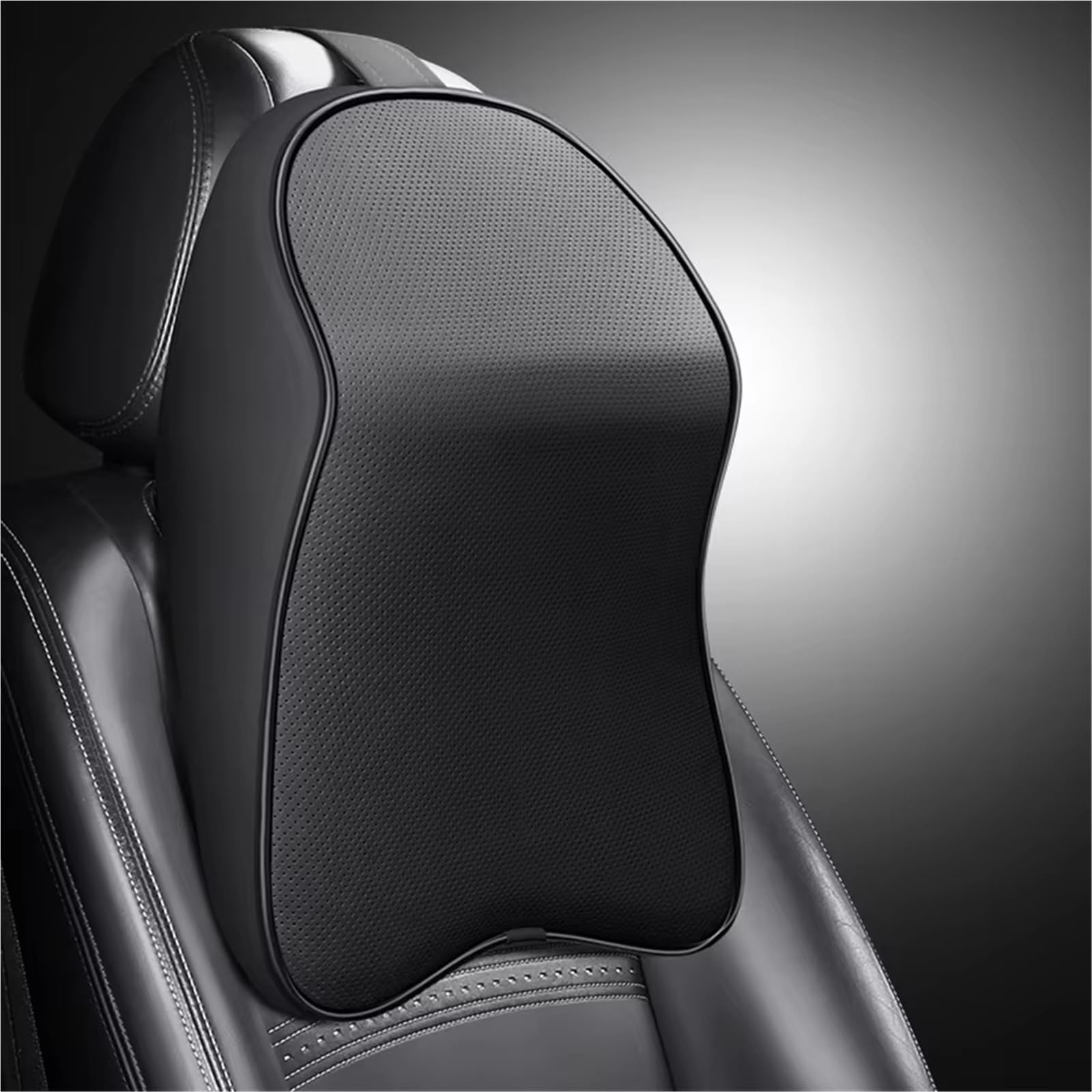 RYNVRNCOE Memory Foam Headrest Car Neck Pillow Support For In-car Travel Interior Accessories(Black Pillow)