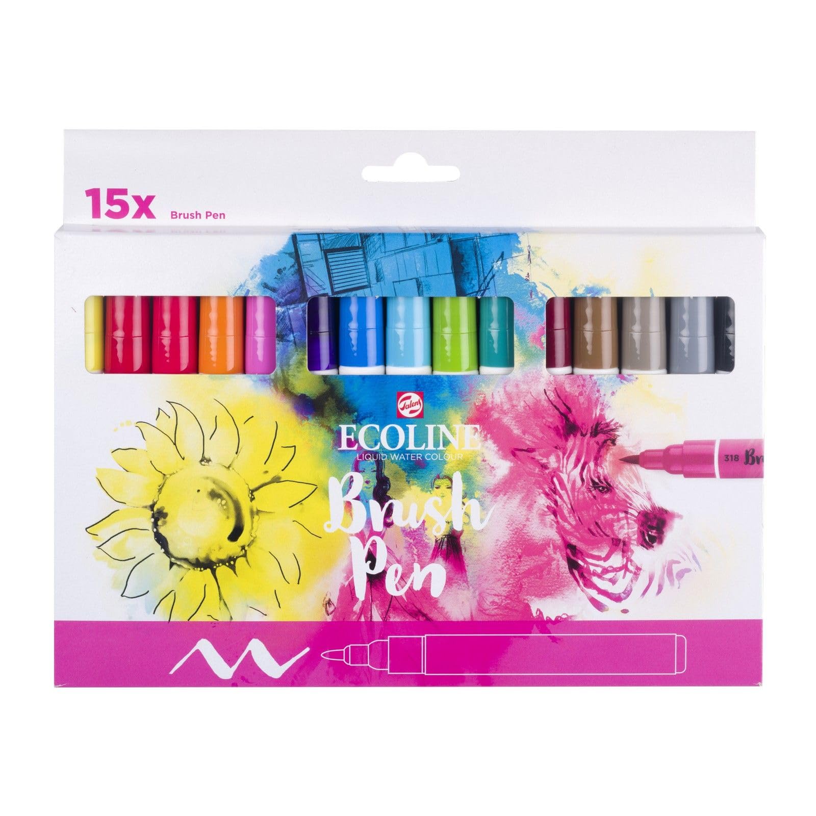 Ecoline TALENS 15 COLORS PASTEL, multicoloured, 15 count (Pack of 1) - Image 3