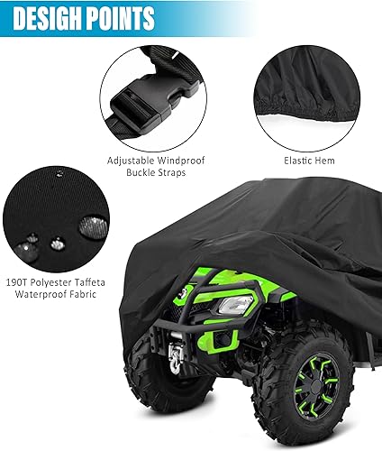 Miniatura 4 de bylikeho Cubierta de ATV, accesorios de automóvil, cubiertas impermeables para exteriores, resistente, cubierta de almacenamiento cuádruple de 4
