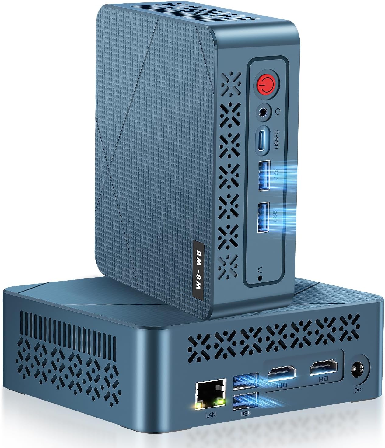 wo-we H5 Mini Gaming PC Twin Lake N150((Upgraded N100.4C/4T,Turbo 3.6GHz) 16GB DDR4 RAM 512GB NVMe M.2 SSD Gaming PC, Mini Desktop Computer Triple 4K 60Hz, Dual HDMI, 2.5G RJ45, WiFi5 BT5.0