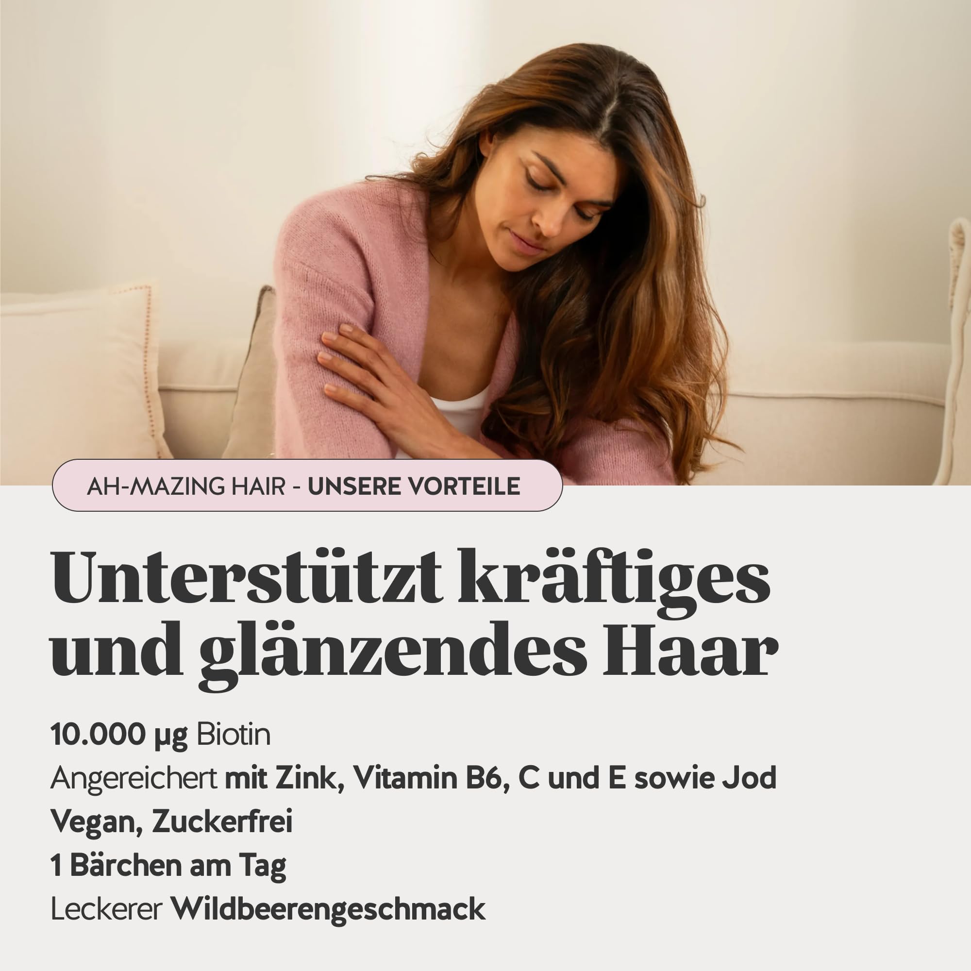 Trio – Für Haare, Bräune und Figur – Dreifach-Schönheitswirkung - Biotin für Haare, Kupfer für Hautpigmentierung, Chrom für Stoffwechsel – 3 x 30 Stück - Zuckerfrei – Bears with Benefits | Gummichärchen mit Biotin für Haare, Kupfer für Hautpigmentierung,