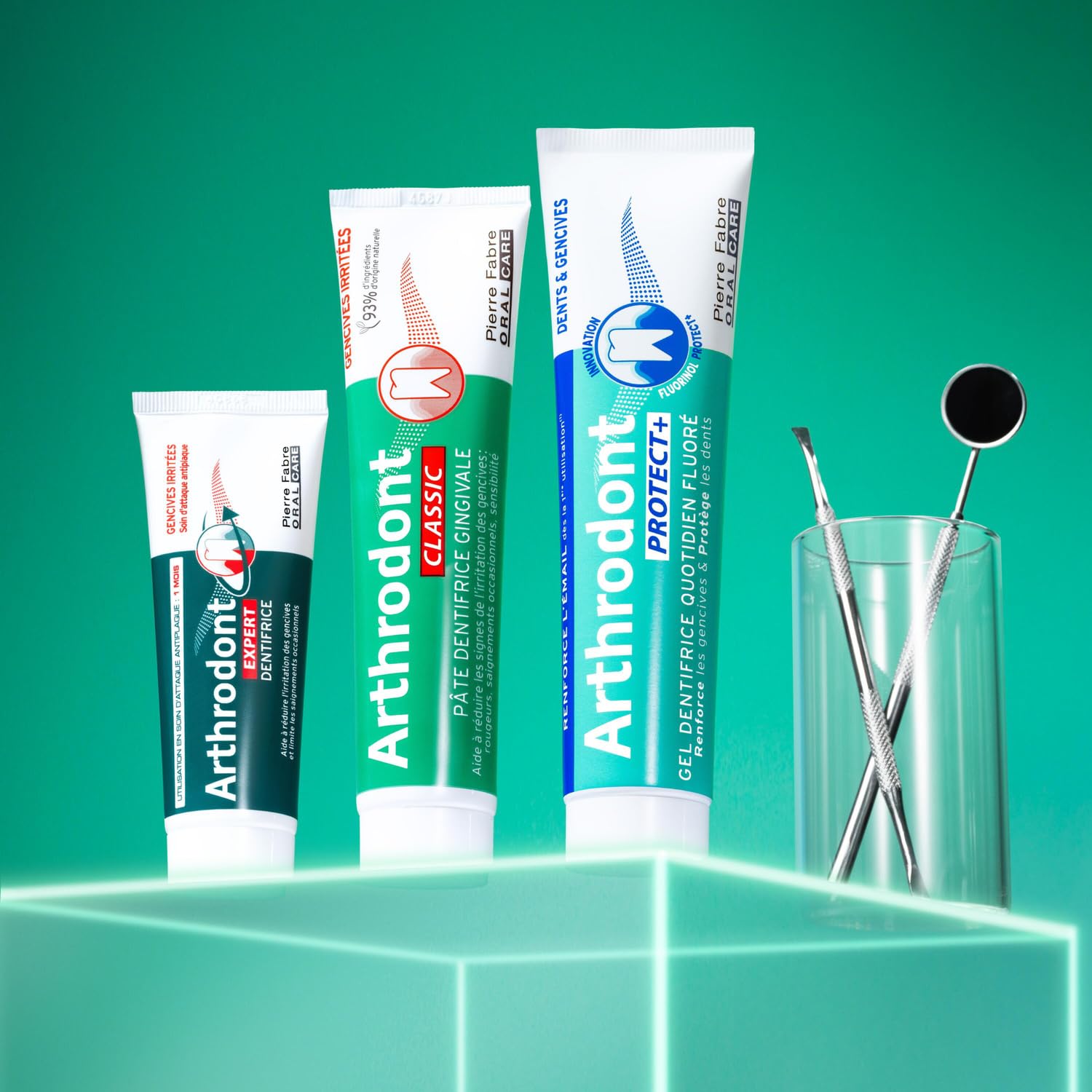 Gencives apaisées et émail renforcé dès le premier brossage — PIERRE FABRE ORAL CARE Arthrodont Protect+ Gel dentifrice fluoré quotidien, lot de 2x75ml - Lot de 3