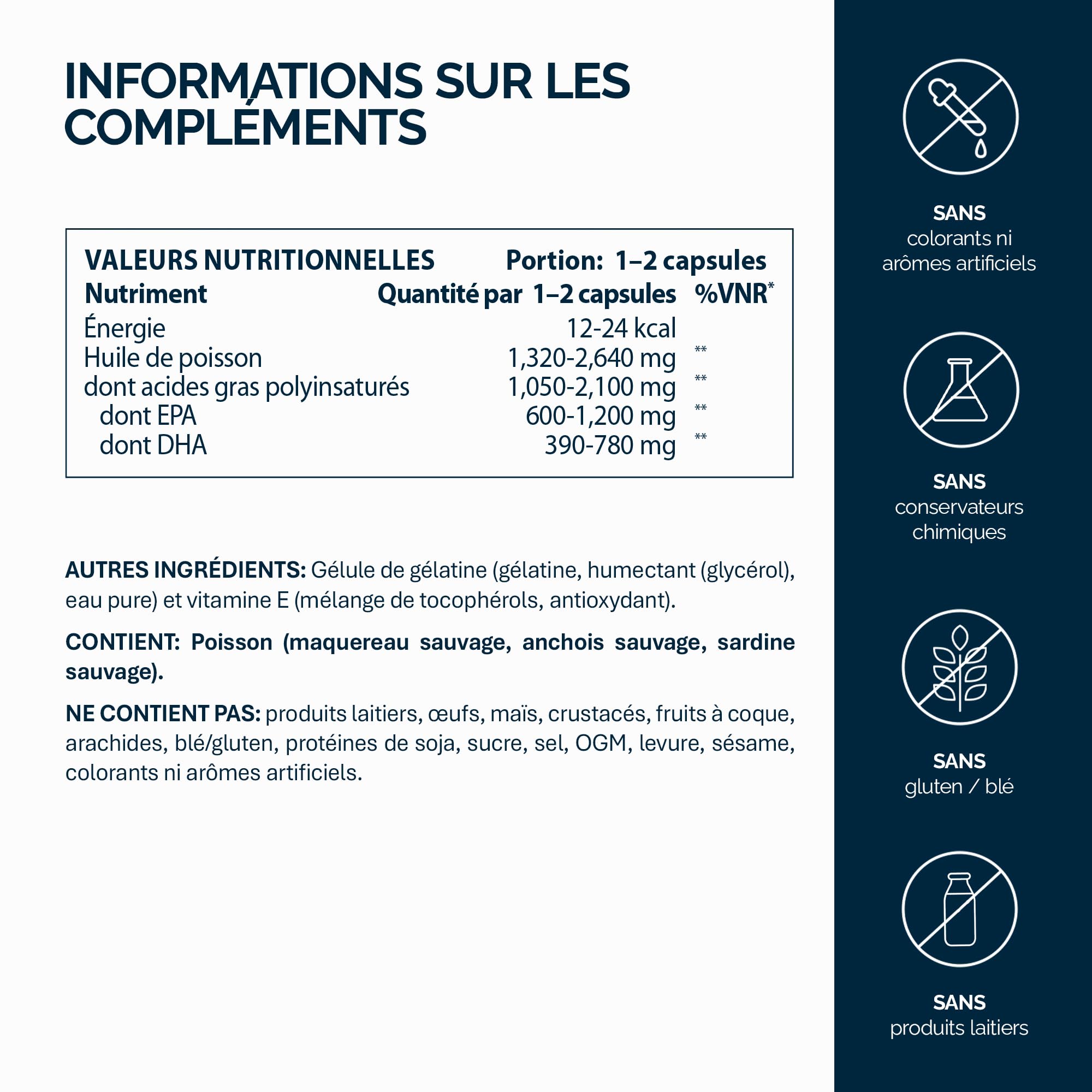 NFO OMEGA 3 ULTIMA [120 Gélules] Huile de poisson Omega 3 norvégienne à concentration maximale en Omega 3 DHA EPA en triglycérides, Avec vitamine E, Oméga 3 hautement dosés, Complexe d’acides aminés