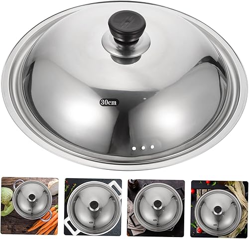 Miniatura 4 de Cubierta para olla caliente, cubierta para horno de microondas, accesorios de parrilla de carne redonda, tapa de acero inoxidable, tapa de sartén de