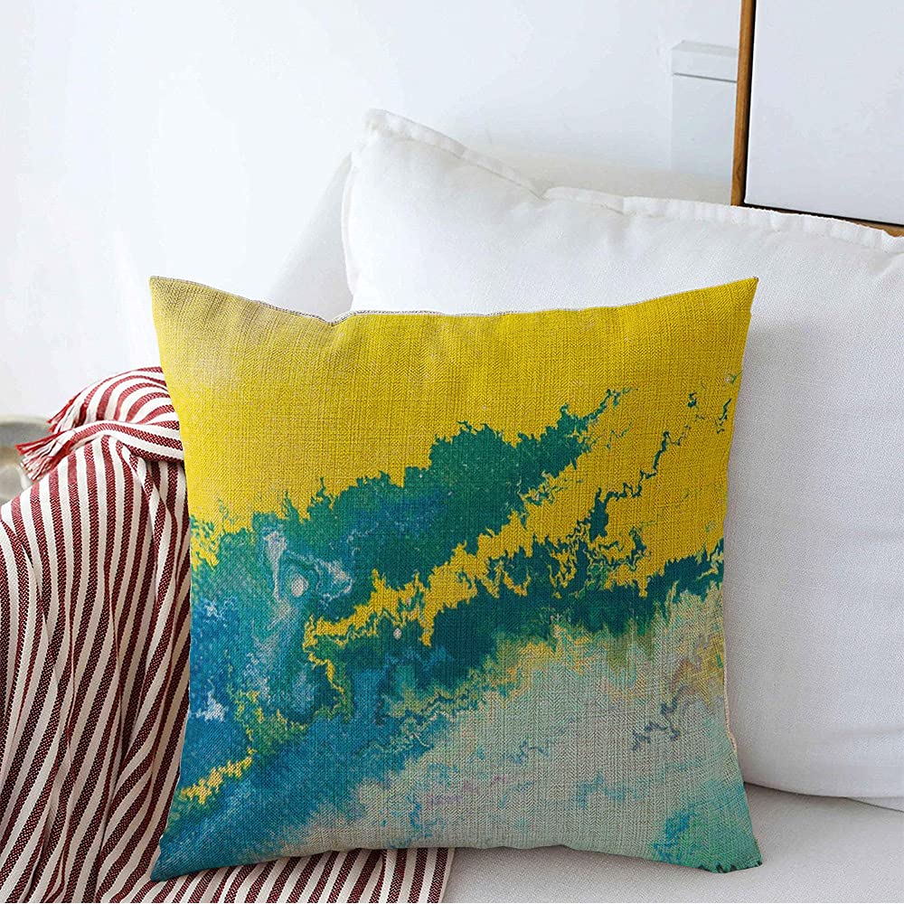 Decorative Throw Pillow Cover Mixed Abstract Space Trance Messy Craft Texture Scratch Artwork Painted Watercolor Textures Morbid Pillow Cover Linen Pillow Case for Couch Bed Car Sofa 24x24 Inch
