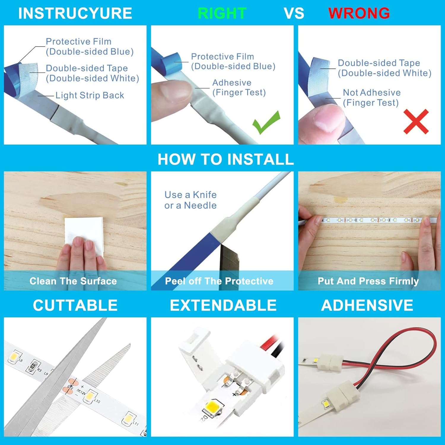Illuminazione a LED sotto armadio con sensore di movimento, strisce LED plug-in per interni con adattatore di alimentazione, dimmer e timer per armadio da cucina, controsoffitto