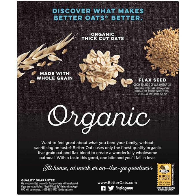 Avena Instantánea Multigrano Orgánica Better Oats Bare, Caja de 8 Sobres miniatura 2