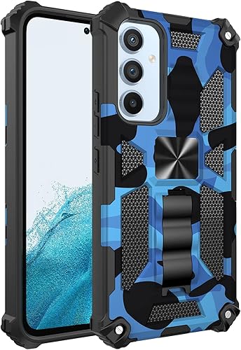 Miniatura 2 de Funda delgada para Samsung Galaxy A54 5G, funda rígida y duradera de camuflaje con soporte integrado y protección de cámara de pantalla para Samsung
