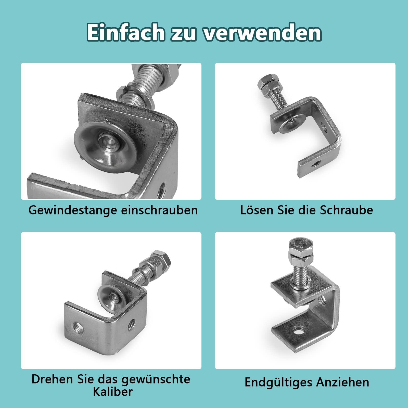 8 Stück C Klemme 30mm Trägerklemme Edelstahl C Klemme Klein Einstellbereich 0-25mm Schweißklemme C Klemmen für Schweißen, Zimmerei, Werkzeug, Heimwerken, Holzbearbeitung