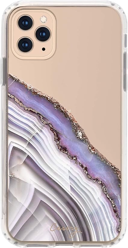 Amazon Com Casery Case Designed For The Apple Iphone 11 Pro Light Purple Agate Exotic Marble Military Grade Protection Drop Tested Protective Slim Clear Case Cell Phones Accessories