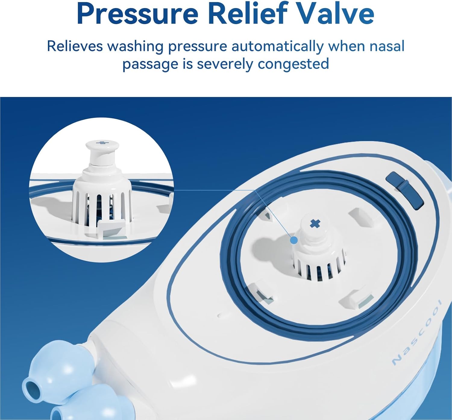 Nascool Nasal Irrigation System with 50 Salt Packets, Sinus Rinse Machine for Nasal Symptoms