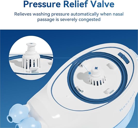 Nascool Nasal Irrigation System with 50 Salt Packets, Sinus Rinse Machine for Nasal Symptoms