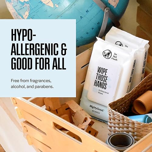 Miniatura 3 de Wipe Those Hands Sanitizing Wipes - 4 Packs of 42, 168 Total Wipes - Alcohol & Fragrance-Free - Kills Germs Fast