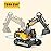 DOUBLE E Remote Control Excavator Toy Construction Toys Tractor Rechargeable Battery RC Vehicles Electric Truck Sandbox Digger Toys for Boys Girls Kids, Gray