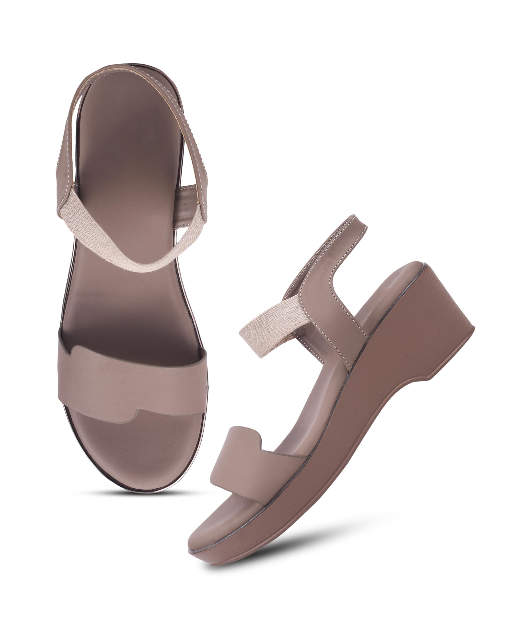 FROH FEET Women's Wedge Sandals: Ankle Strap Platform Open Toe Wedges - Stylish Mid Heel Dressy Summer Wedges for Women-image-40