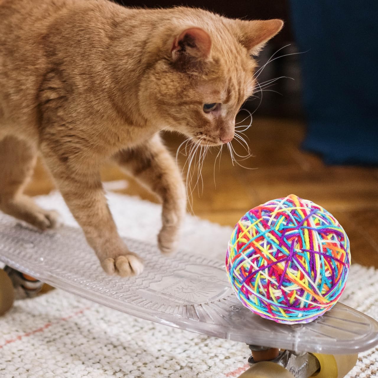ORFOFE 3Pcs Colorful Cat Balls Wear-Resistant Interactive Kitten Toys for Active Play Compact and Household Cat Accessories for Endless Fun