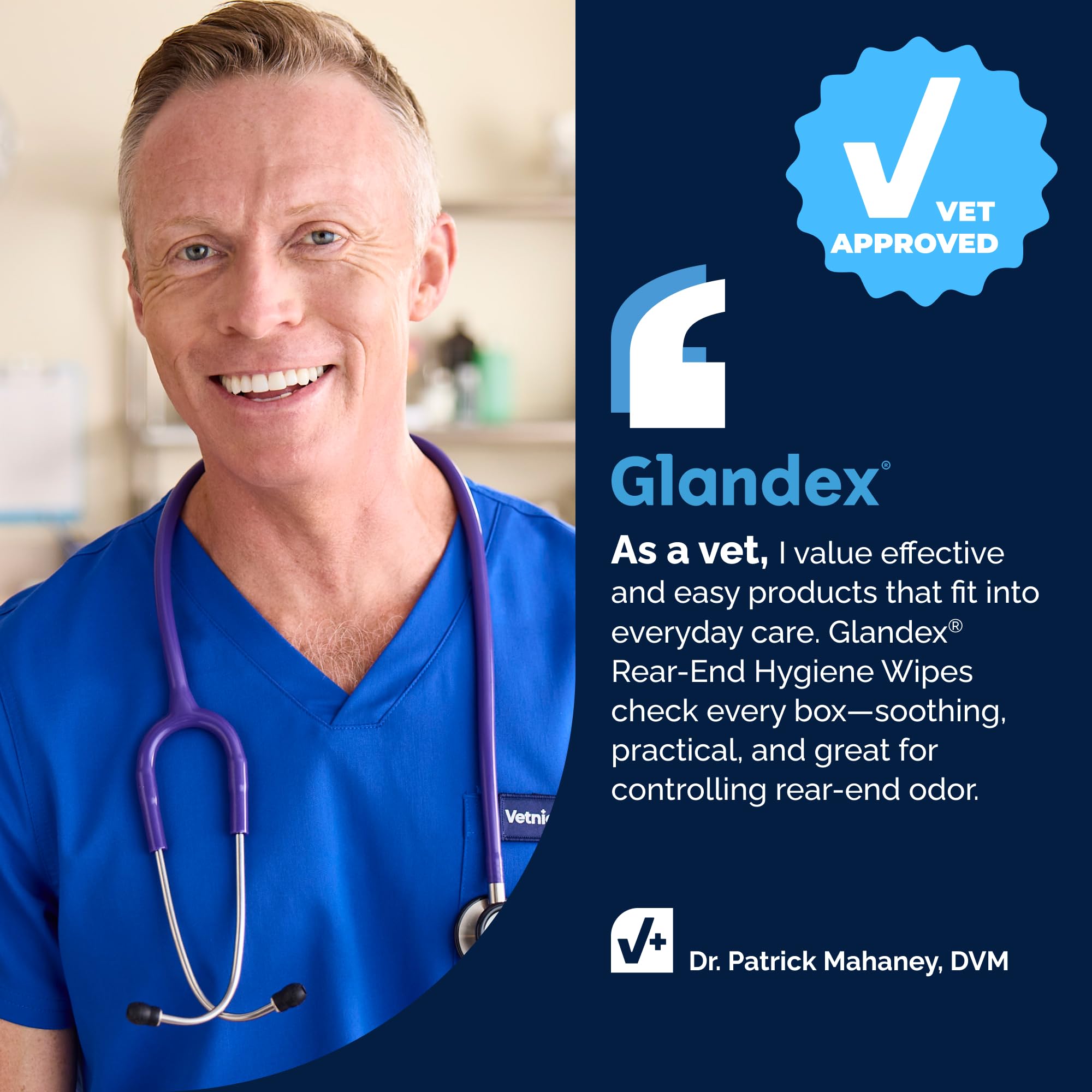 Glandex Lingettes pour Animaux domestiques pour Le Nettoyage et la désodorisation - Lingettes parfumées fraîches, 75 unités - par Vetnique Labs