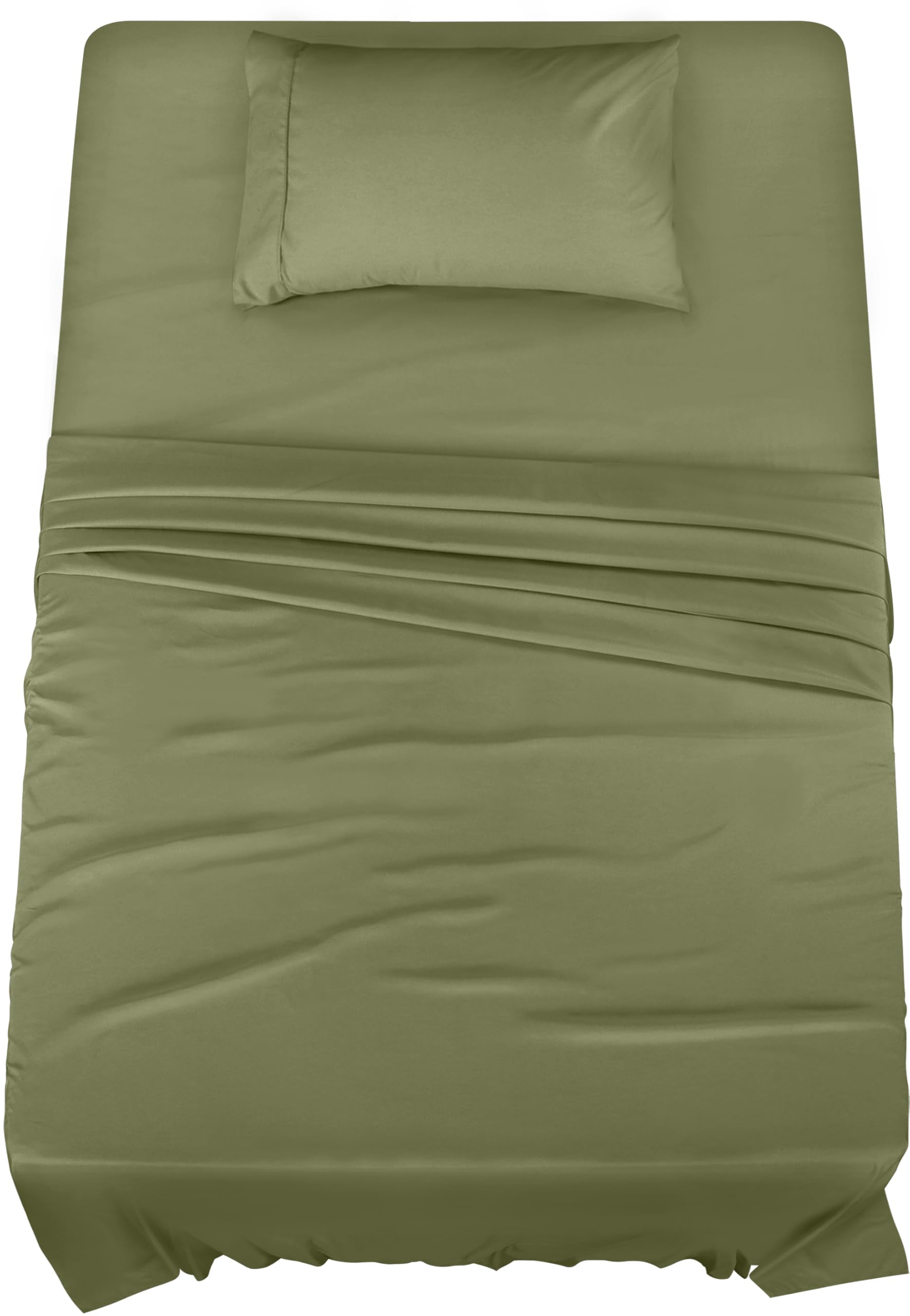 Utopia Bedding Twin Bed Sheets Set - 3 Piece Bedding - Brushed Microfiber - Shrinkage and Fade Resistant - Easy Care (Twin, Olive)