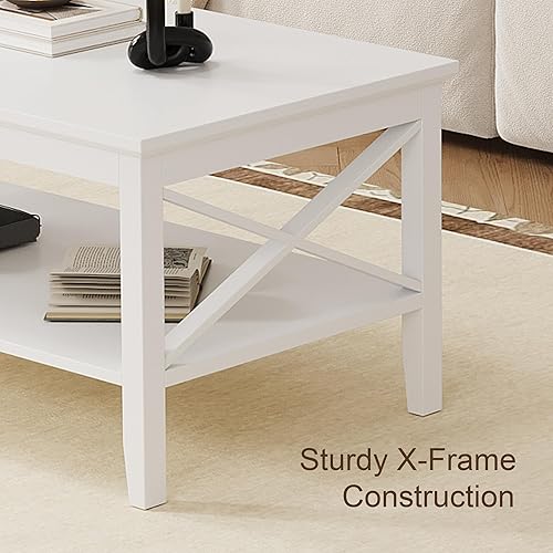 Miniatura 15 de ChooChoo Mesa de centro Oxford con patas más gruesas, mesa de centro de madera negra con almacenamiento para sala de estar Negro -,Negro y