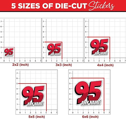 Miniatura 4 de Calcomanías personalizadas con números de carreras, calcomanías de vinilo troqueladas para casco duro, laptop, botella de agua, teléfono, Número