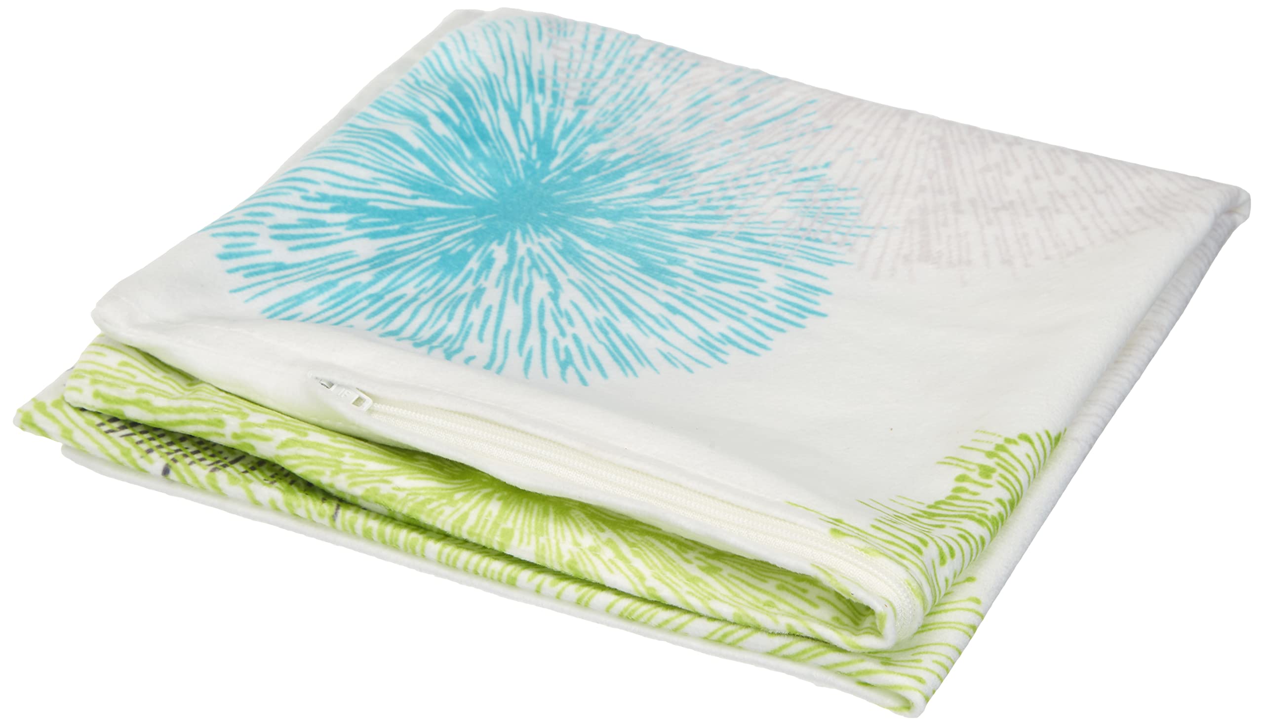 Home Fashion 66899 Curtain Green 40 x 40 cm Velvet Cushion Cover with Digitally-Printed, Green, 1 x 40 x 40 cm