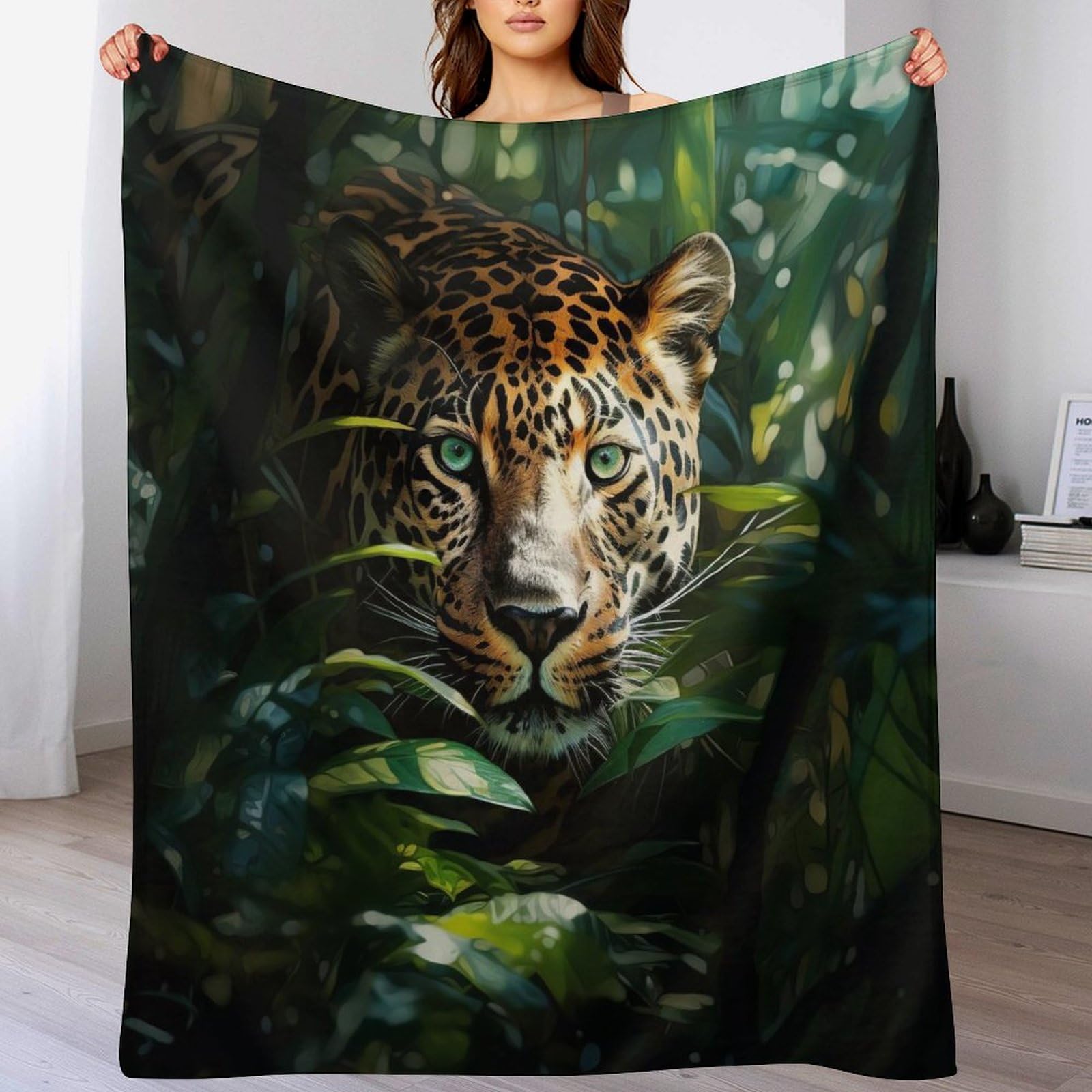 Couverture polaire léopard chaude contre le froid jeté de lit flannel