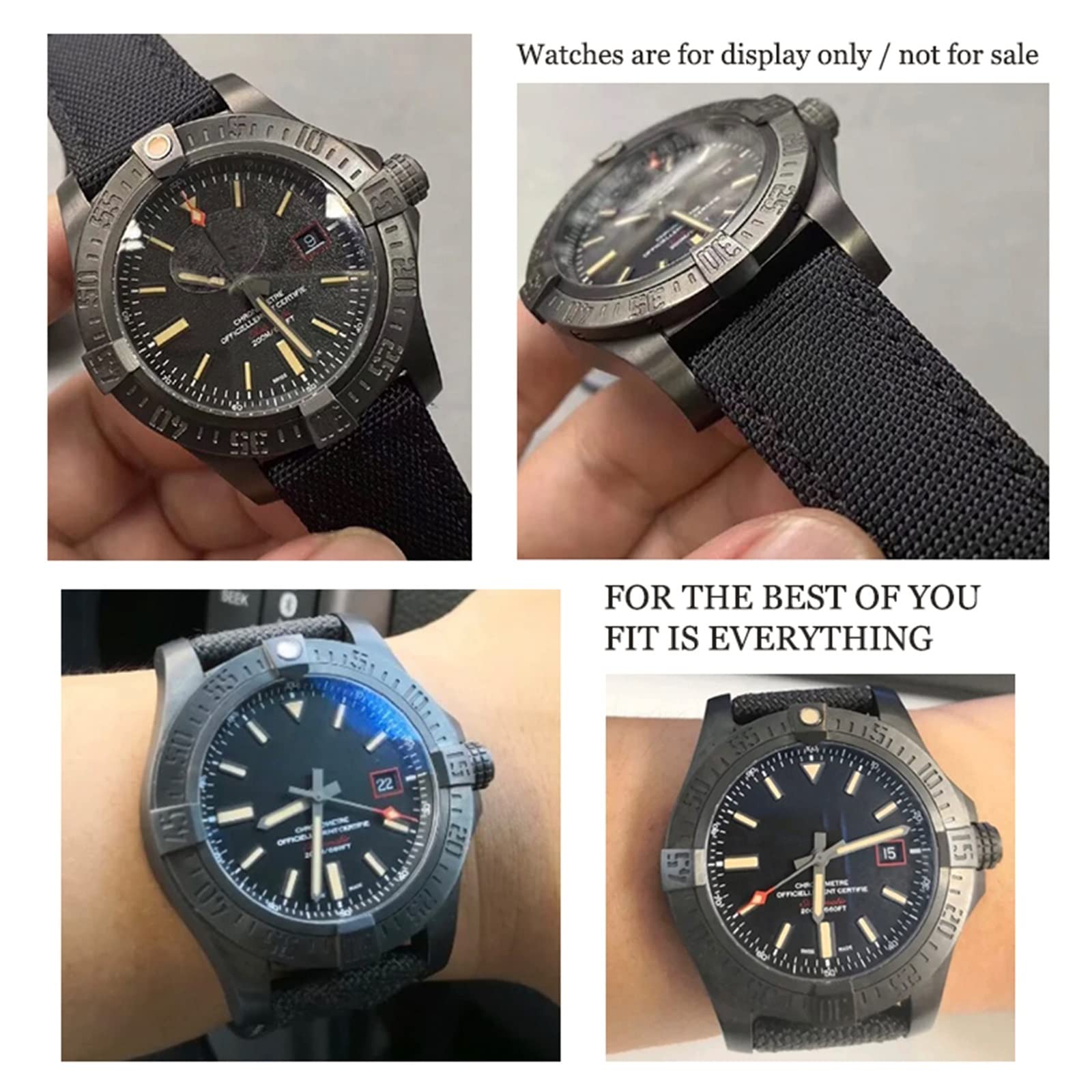 22mm 24mm Nylon Tessuto Cinturino Per Breitling Cinturino Per AVENGER NAVITIMER WORLD Avenger Navitimer Leather Canvas Bracelet
