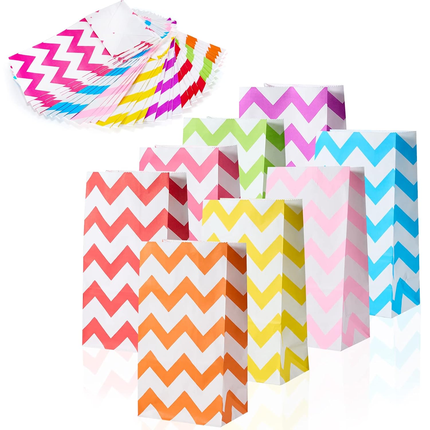 40 Bunte Papiertüten Mit 40 Aufklebern – Geschenktüten Für Kindergeburtstag, Kindergarten & Party
