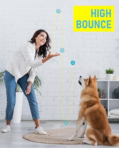 Miniatura 3 de PrimePets - Pelotas de tenis para perros, pelota hinchable de 2.5 pulgadas de grosor para perros, pelotas interactivas de juguete para perros para