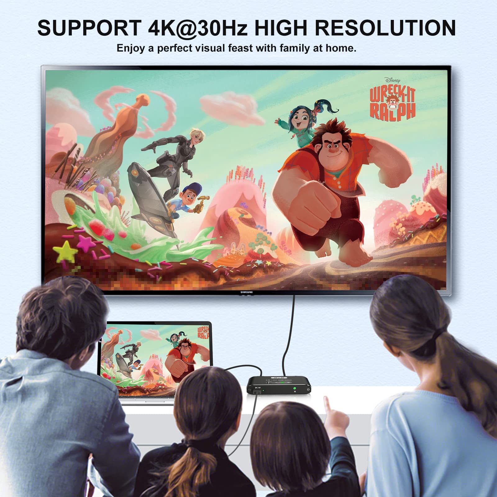 Répartiteur HDMI 4K avec télécommande, boîtier Switch HDMI 3 en 1, commutateur HDM en Aluminium à 3 Ports, supporte 4K HD 3D 1080P pour boîtier câble,Fire Stick,Nintendo Switch,Xbox,PS3/4,DVD Blu-Ray