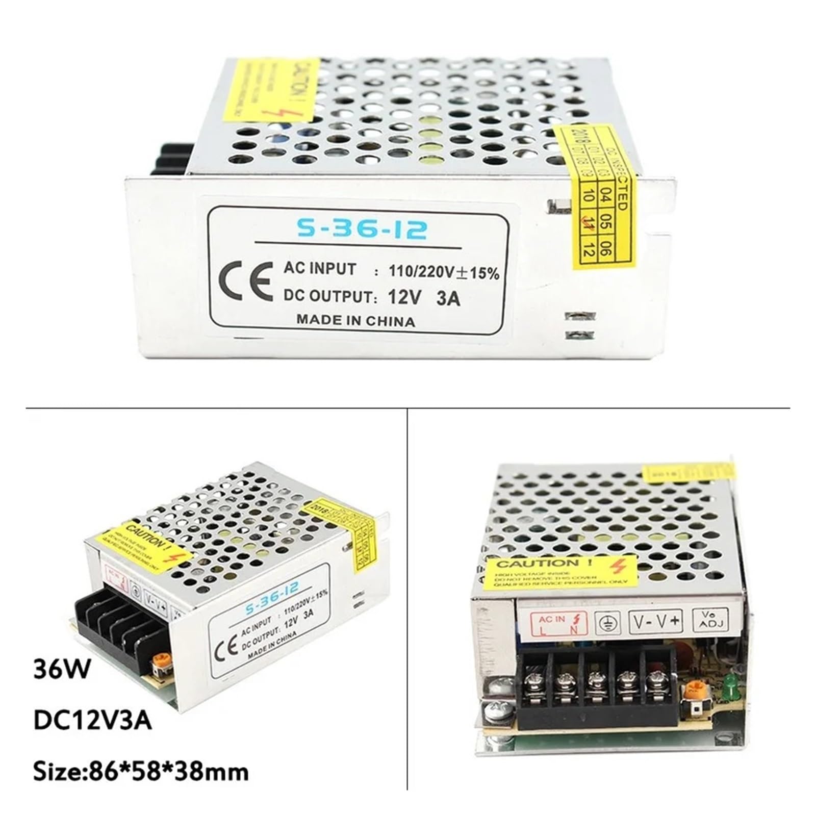1PCS Trasformatore di Illuminazione DC 5V 12V 24V 36V Adattatore di Alimentazione 5 12 24 36 V 1A 2A 3A 5A 6A 8A 10A 15A 20A Driver LED HA CONDOTTO LA Luce di Striscia Laboratorio(10A,DC12V)