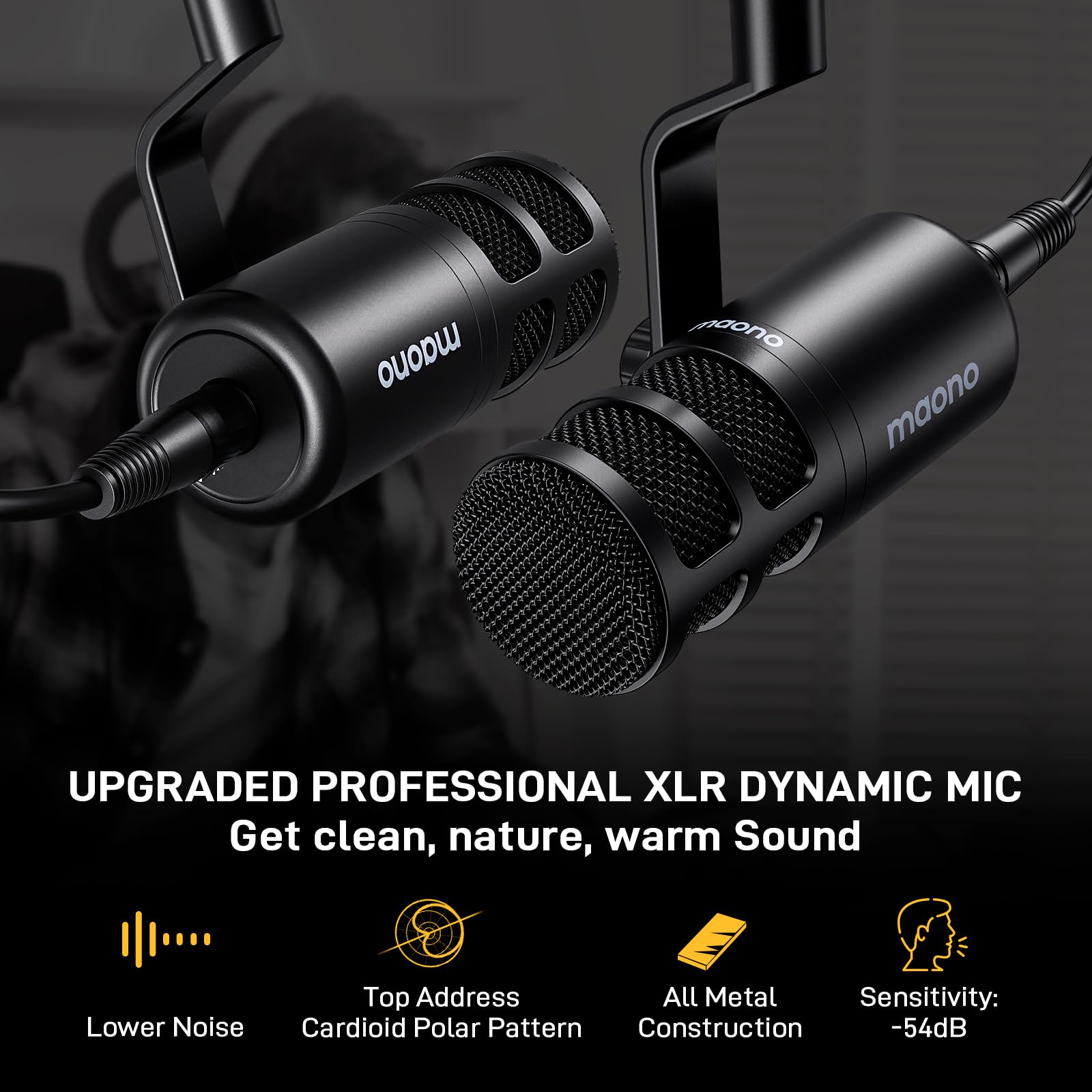 MAONO Podcast Equipment Bundle for 2: Audio Interface Mixer with 2