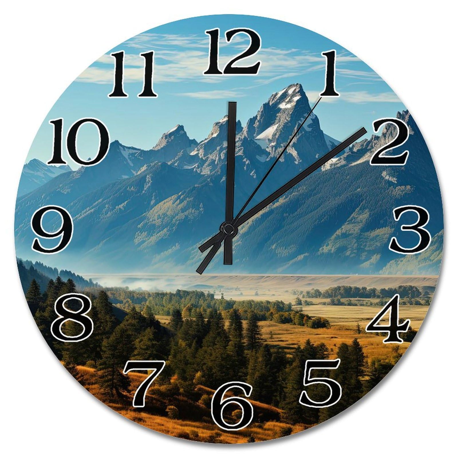 Horloge murale ronde silencieuse de 38 cm pour la chambre