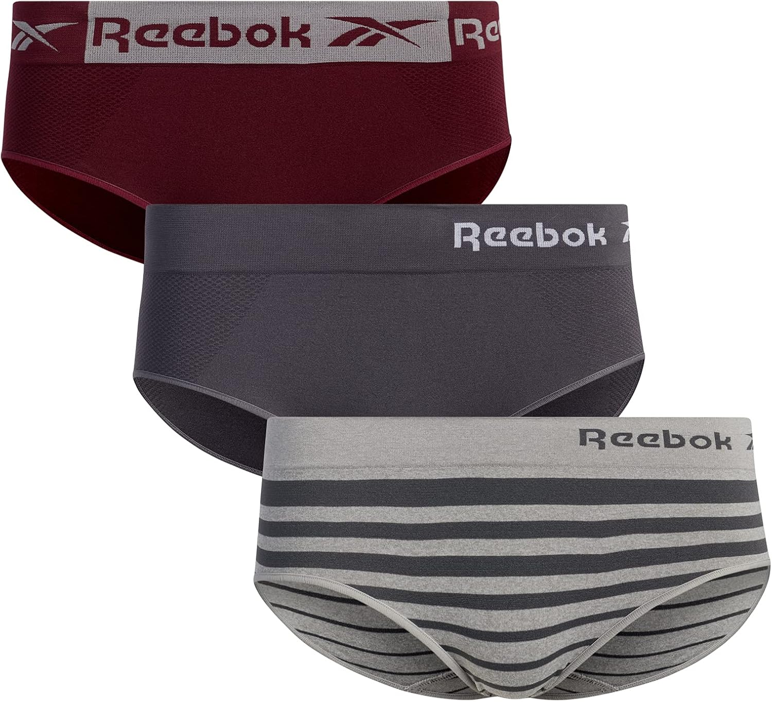 Reebok Womens Seamless Hipster Panties (3 Pack) Amazon.ca Clothing