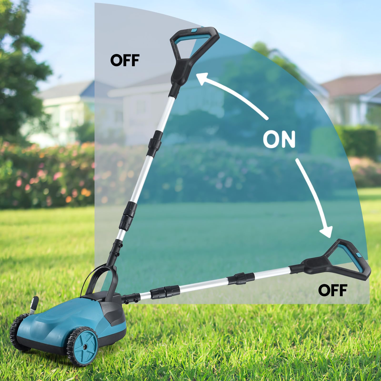 Cortacésped inalámbrico 2 en 1, motor sin escobillas, ligero (1) | Cortacésped con batería, compacto, ligero, sistema Safe Tilt 20°-70°, ideal para jardines pequeños de hasta 50 m²
