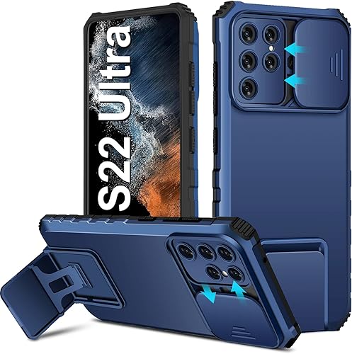 Funda S22 Ultra compatible con Samsung Galaxy S22 Ultra 5G versión 2022, cubierta de cámara deslizante, funda de teléfono a prueba de golpes de