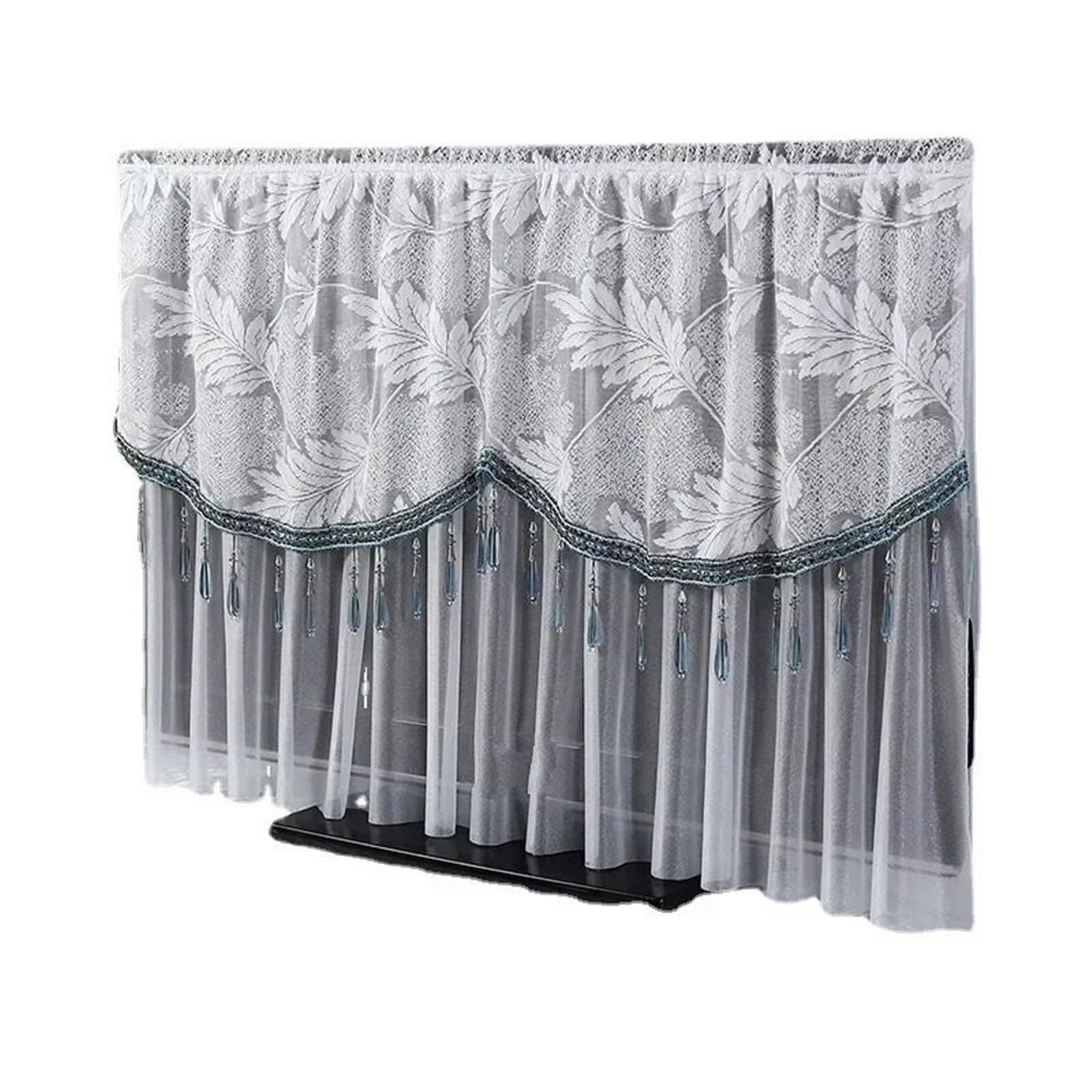 outdoor tv cover bildschirmschoner Staubdichter und atmungsaktiver TV-Staubschutz mit Spitze. Einschalten ohne Entfernen der TV-Abdeckung. Hängende gebogene Tischplatten-Spitzenabdeckungen(Color012,12