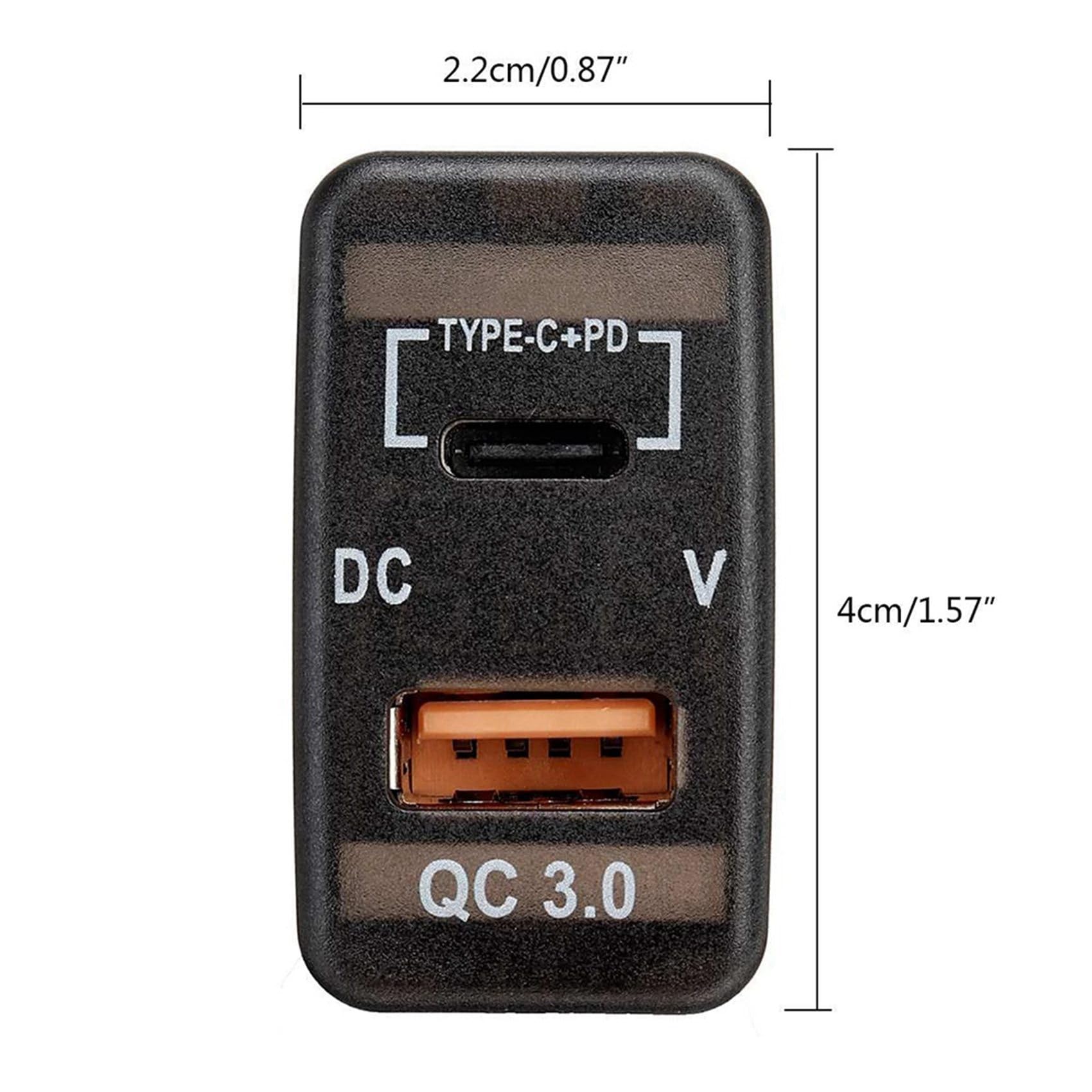 5X Adaptateur de Chargeur de Voiture QC3.0 Double Prise de Chargeur USB avec VoltmèTre pour Prado
