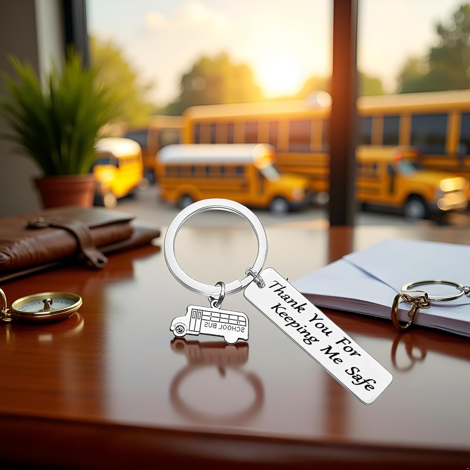Bus Driver Appreciation Gifts Keychain-Thank You for Keeping Me Safe,Bus Driver Gifts for Retirement for Men Women Women's Novelty Keychains Accessories - Image 2