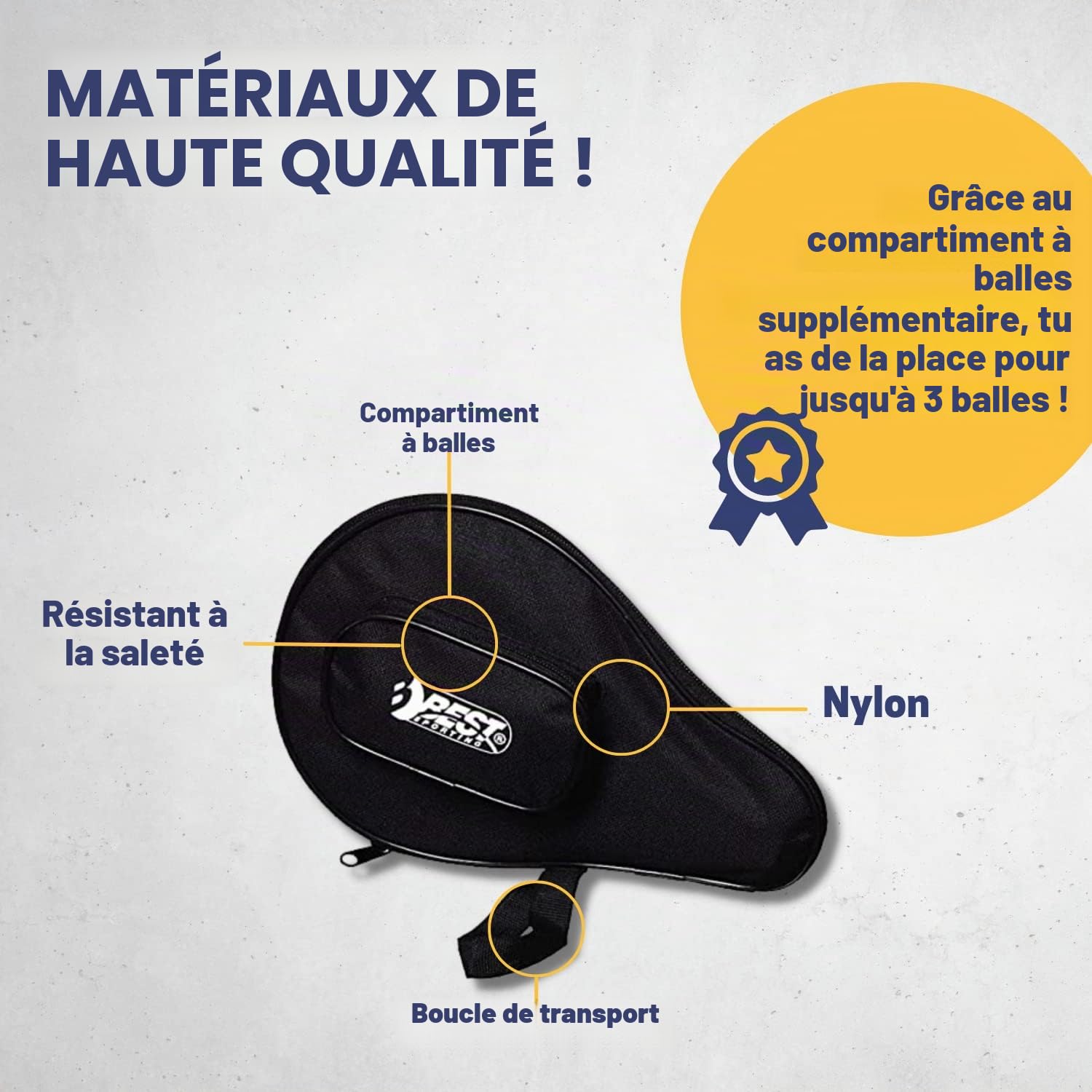 Best Sport Housse de Raquette avec Pochette de balles
