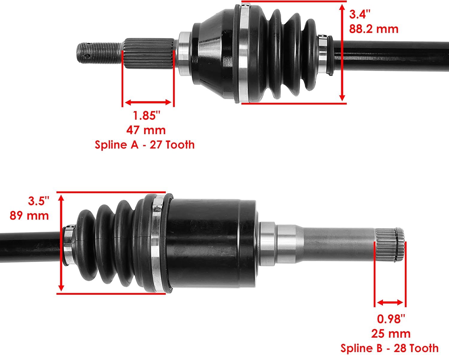 Caltric Front Right Complete Cv Joint Axle Compatible With John Deere Utv Am146260 AUC13792 AM138104