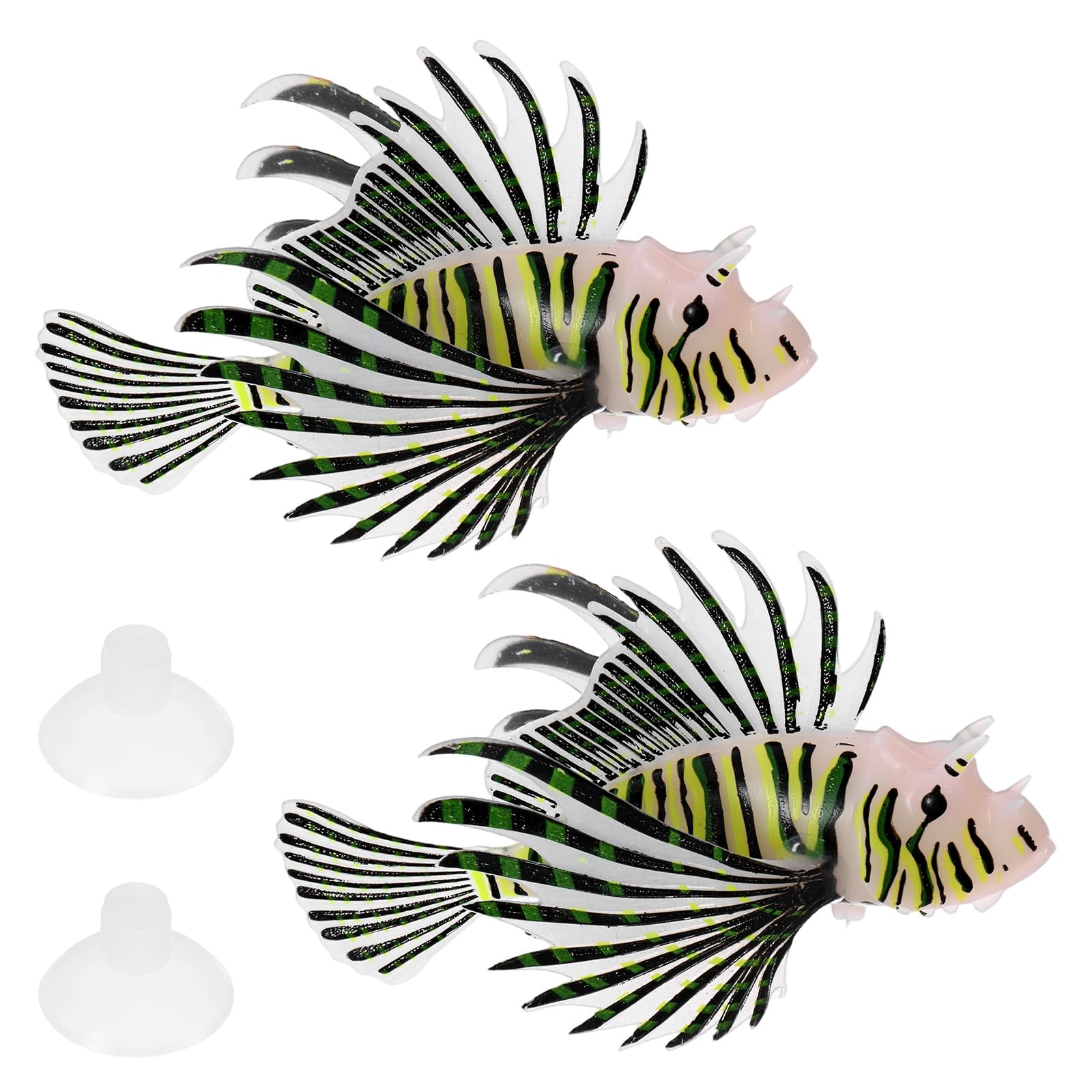 M METERXITY 2-Pack Artificial Glowing Lion Fish 4.53"x2.95", Black