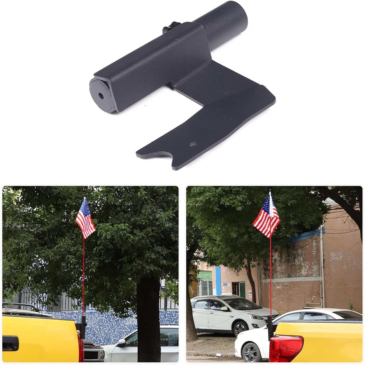 Aunginsy Car Tailgate Flagpole Mount Holder Fit Toyot@ Tundra 2007-2013 Car Right Side Tailgate Flag Pole Mount Flagpole Bracket Hitch Flag Pole Holder Trucks Trunk Flag Pole Bracket Base Accessories
