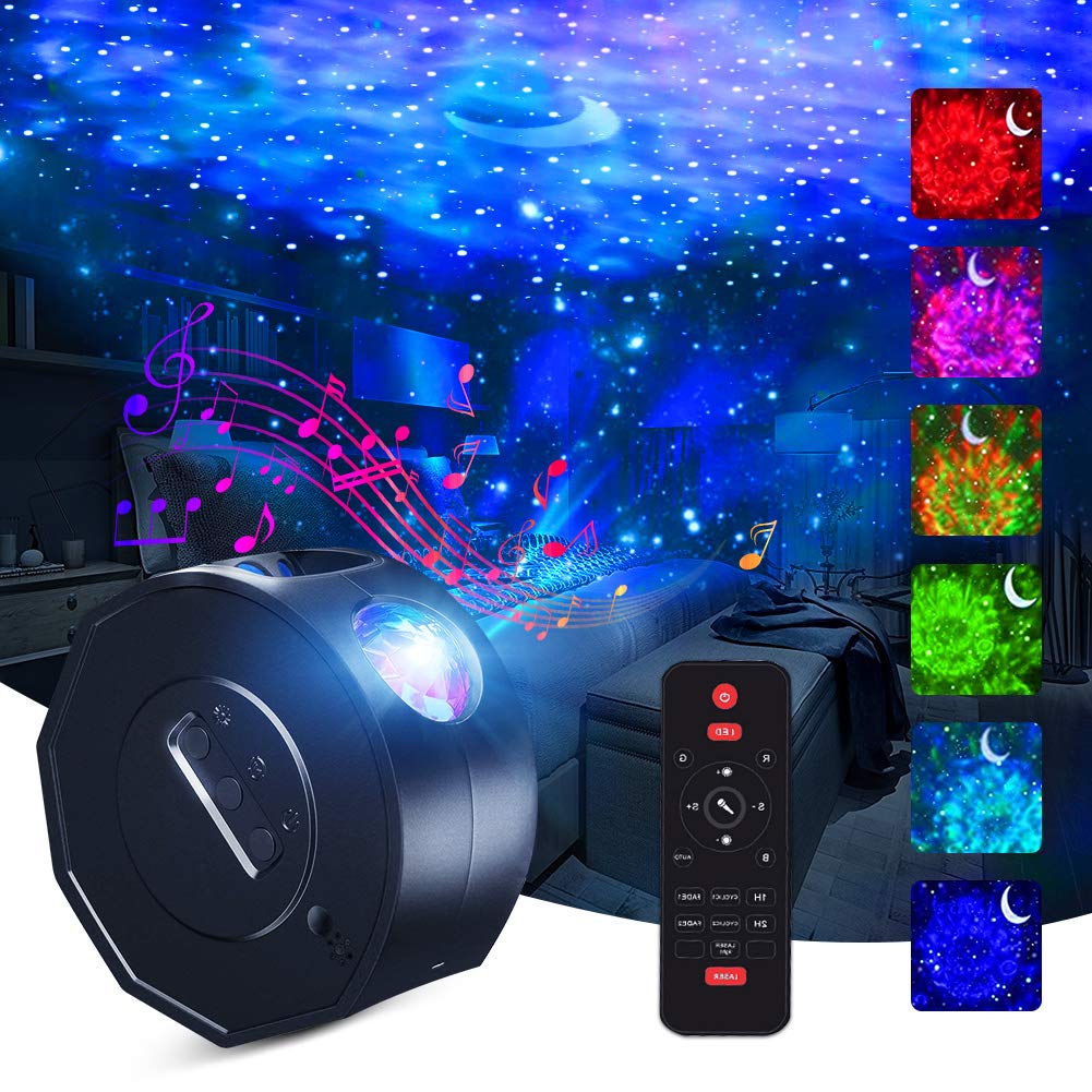 LED Galaxy Projector Light ,3 in 1 Starry Sky Light Projector with Remote Control, Recharge able Ocean Wave Projector Light,Galaxy Star Projector Light for Kids Adults Home Festival Decoration (Black)