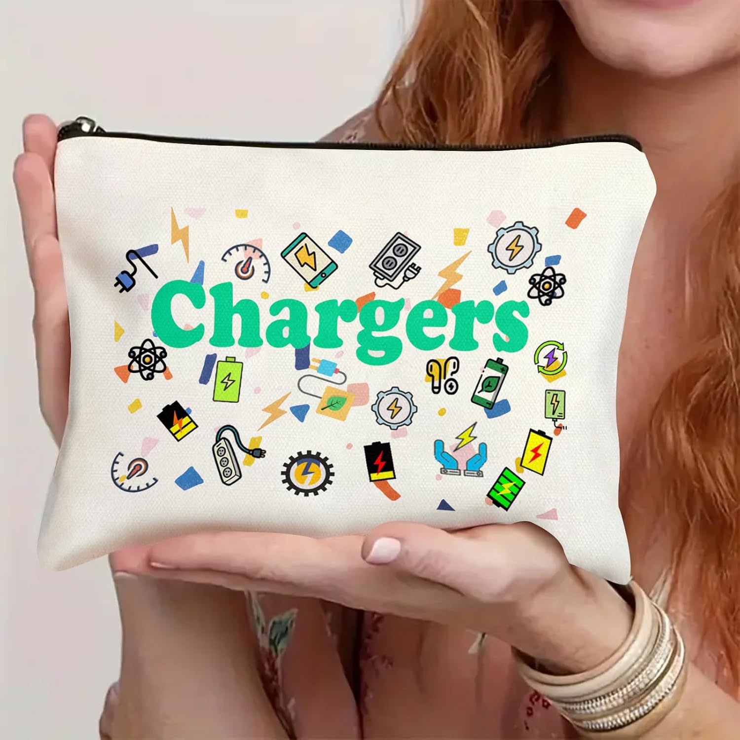 Makeup Bag for Women Travel - Zipper Cosmetic Storage Bag with Vibrant Designs, Soft Fabric & Multi-Use Functionality (Perfect Gift for Birthdays, Graduation, Christmas) (Style E) - Image 7